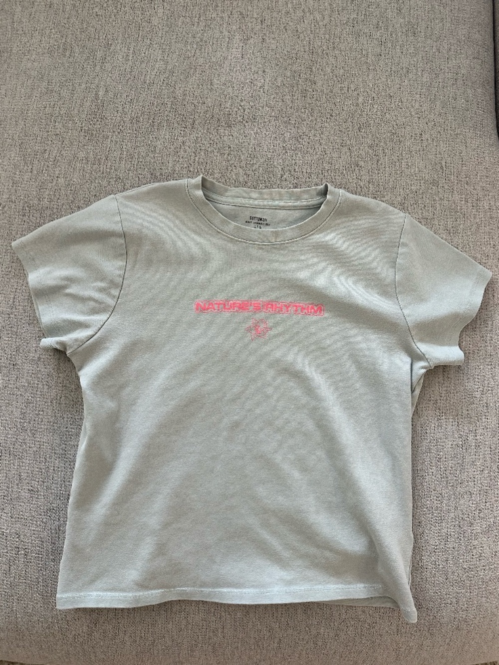 Cropped Light Blue Graphic Tee